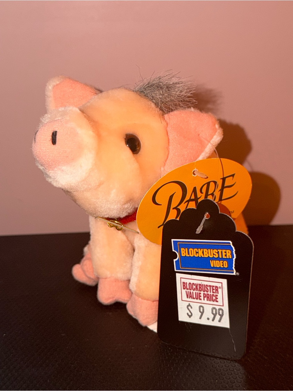 MCA Universal Babe Pig Plush Stuffed Animal Small Beige Pink Tagged 1995